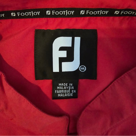 FootJoy FJ Red XXL 2XL Windbreaker Golf Jacket  1/4 button up Light Weight Mens - Picture 2 of 7